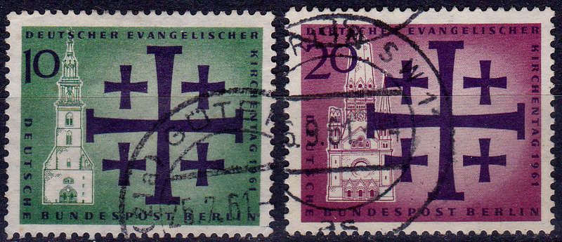 GERMANY BERLIN 1961, 19 July. EVANGELICAL CHURCH DAY, set, UH, CV +/-R 10.00 view scans