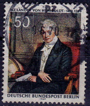 GERMANY BERLIN 1969, 12 Sept. 200th ANNIV BIRTH A VON HUMBOLDT, single, UH, CV +/-R 20.00 view scans