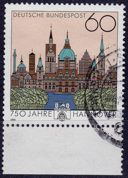 GERMANY 1991, 8 Jan. 750th ANNIV DUTY OF HANNOVER, single, UH, CV+/- R 10.00 view scans