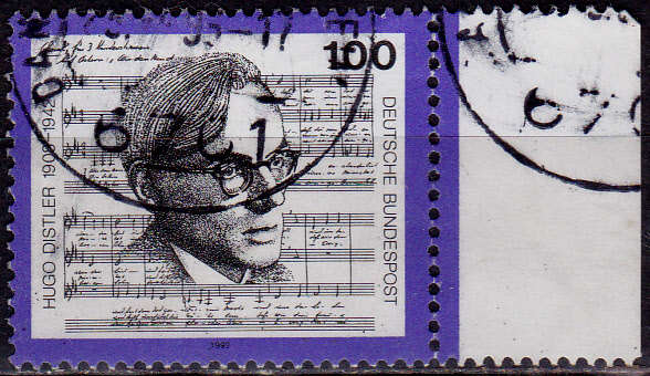 GERMANY 1992, 15 Oct. 40th ANNIV DEATH  H DISTLER, single, UH, CV+/- R 10.00 view scans