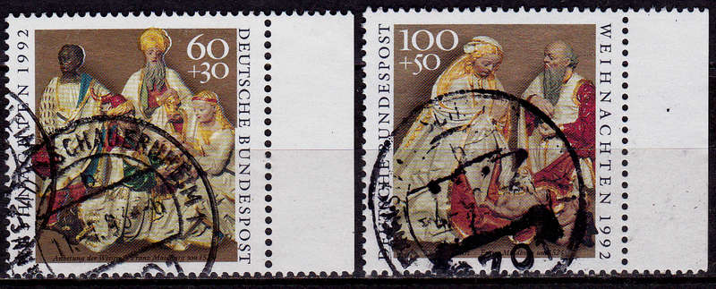 GERMANY 1992, 5 Nov. CHRISTMAS STAMPS, set, UH, CV+/- R 50.00 view scans