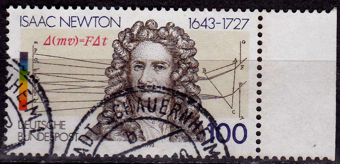 GERMANY 1993, 14 Jan. 350th ANNIV OF ISAAC NEWTON, single, UH, CV+/- R 10.00 view scans