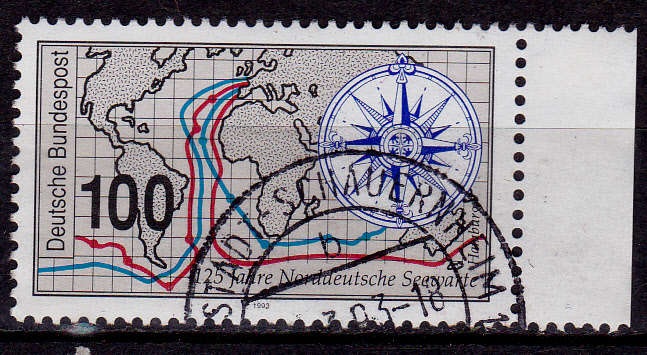 GERMANY 1993, 14 Jan. 125th ANNIV NORTH GERMAN SRI, single, UH, CV+/- R 10.00 view scans