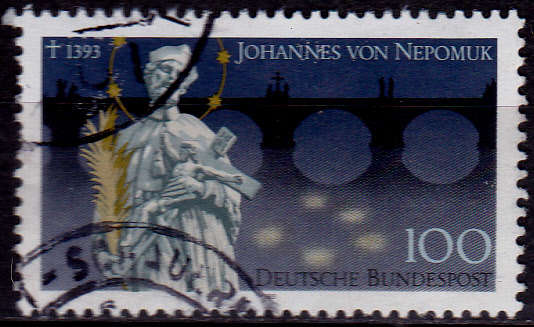 GERMANY 1993, 11 March. 600th ANNIV DEATH OF HOLY J NEPOMUK, single, UH, CV+/- R 10.00 view scans