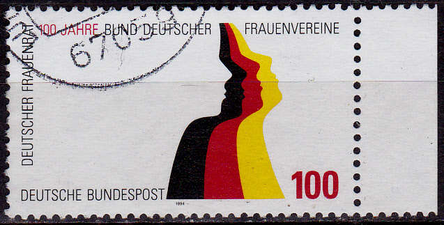 GERMANY 1994, 10 March. 100th ANNIV GERMAN WOMENS LIB SOC, single, UH, CV+/- R 10.00 view scans