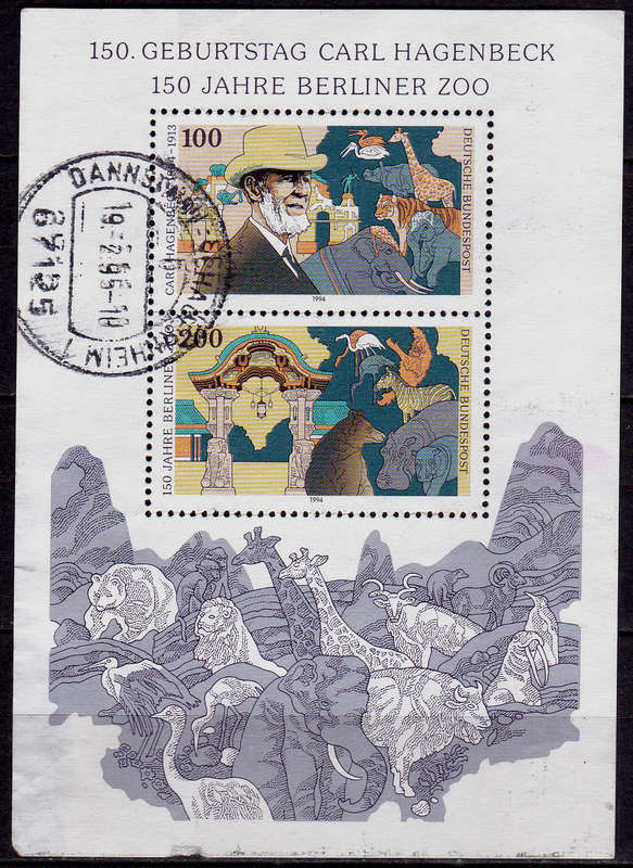 GERMANY 1994, 5 May. 150th ANNIV BIRTH C HAGENBECK, m/sheet, UH, CV+/- R 40.00 view scans