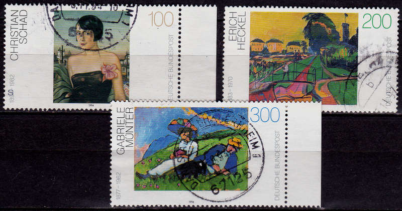 GERMANY 1994, 11 Aug. GERMAN PAINTINGS of 20TH CENTURY, set, UH, CV+/- R 85.00 view scans