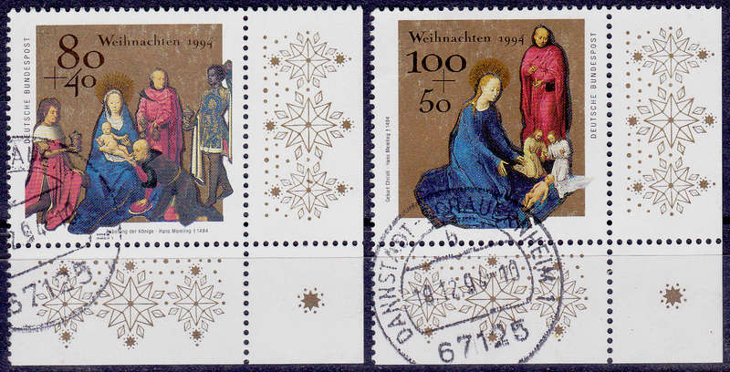 GERMANY 1994, 9 Nov. CHRISTMAS STAMPS, set, UH, CV+/- R 50.00 view scans