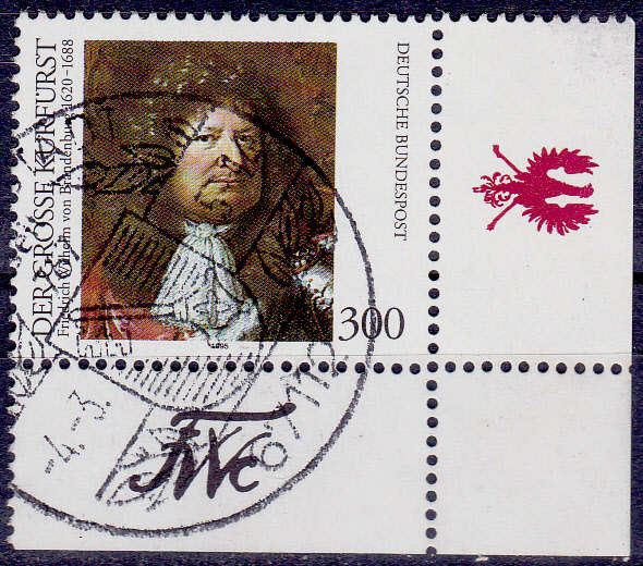 GERMANY 1995, 9 Feb. 375th ANNIV BIRTH FW of BRANDENBURG, single, UH, CV+/- R 50.00 view scans