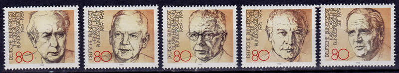 GERMANY 1982, 10 Nov. PRESIDENTS OF FEDERAL REPUBLIC, set, MNH, CV+/- R 70.00 view scans