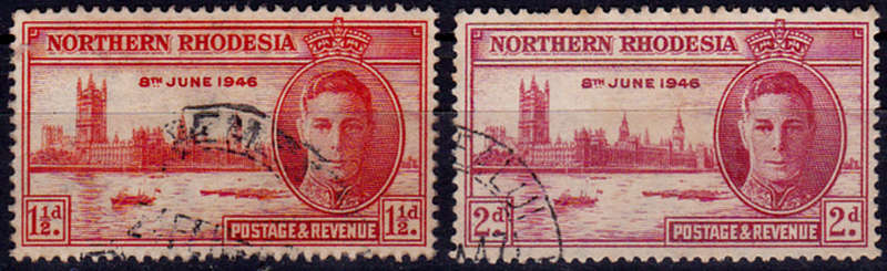 NORTHERN RHODESIA 1946, 26 Nov. VICTORY ISSUE, set, UH, CV R 30.00 view scans
