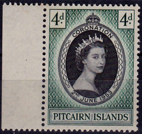 PITCAIRN ISLANDS 1953, 2 June. CORONATION of QEII, single, MH, CV +/-R 75.00, view scans