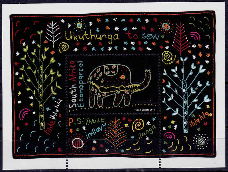 RSA 2014, 30 May. UKUTHUNGA TO SEW, minisheet, MNH, CV R 350.00 view scans