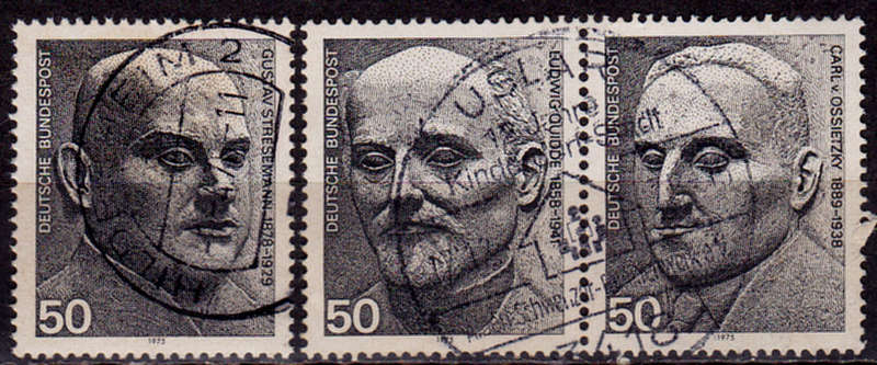 GERMANY 1975, 14 Nov. GERMAN NOBEL PRIZE WINNERS, set, UH, CV+/- R 30.00 view scans