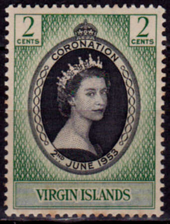 BRITISH VIRGIN ISLANDS 1953, 2 June, CORONATION of QEII, single, MNH, CV +/-R 5.00, view scans