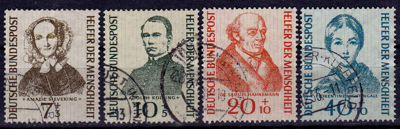 GERMANY 1955, 15 Nov. HELPERS OF HUMANITY, set, UH CV +/-R 1,010.00 view scans