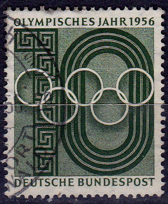 GERMANY 1956, 9 June. OLYMPIC YEAR, single, UH CV +/-R 15.00 view scans