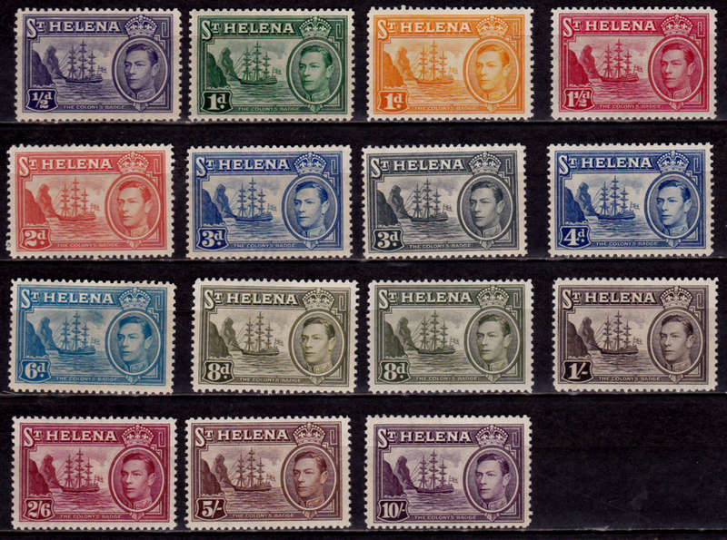 ST HELENA 1938, 12 May. KING GEORGE VI, set, MH, CV +/-R 3,900.00 view scans