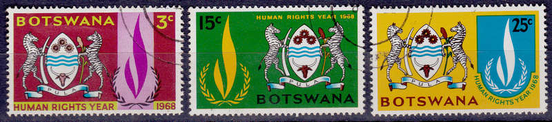 BOTSWANA 1968, 8 April. INTERNATIONAL HR YEAR, set, UH, CV +/-R 15.00 view scans