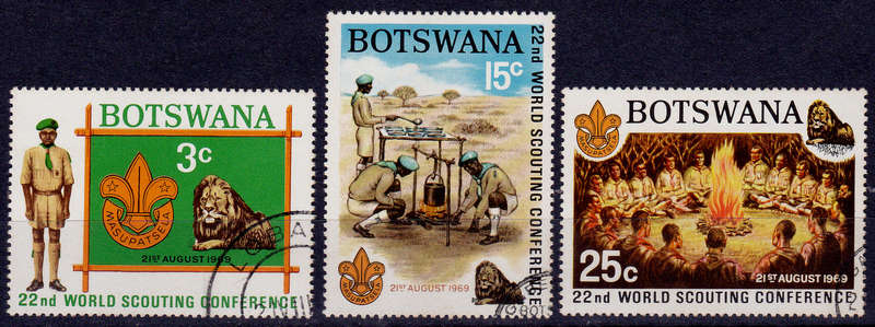BOTSWANA 1969, 21 Aug. 22nd WORLD SCOUT CONFERENCE, HELSINKI, set, UH, CV +/-R 50.00 view scans