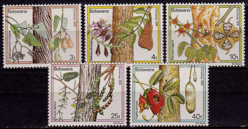 BOTSWANA 1976, 1 Nov. CHRISTMAS TREES, set, MH, CV+/- R 60.00, view scans.