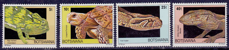 BOTSWANA 1980, 3 March. REPTILES, set, MH, CV +/-R 85.00 view scans