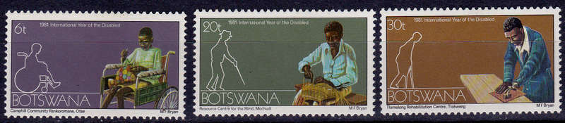BOTSWANA 1981, 6 April. INTERNATIONAL YEAR DISABLED PERSONS, set, MH, CV +/-R 30.00 view scans