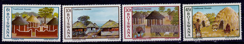 BOTSWANA 1982, 3 May. TRADITIONAL HOUSES, set, MNH, CV +/-R 110.00 view scans