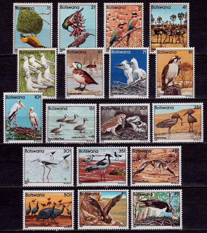BOTSWANA 1982, 1 July. BIRDS, set, MNH, CV +/-R 1,380.00 view scans