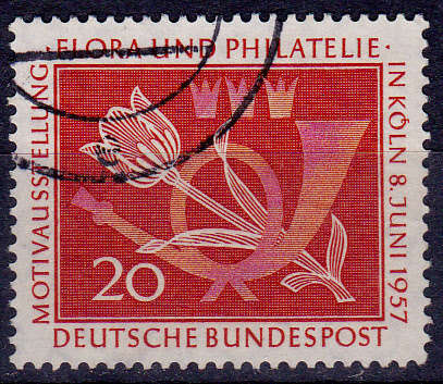 GERMANY 1957, 8 June. EXHIBITION FLORA PHILATELY, single, UH CV +/-R 10.00 view scans