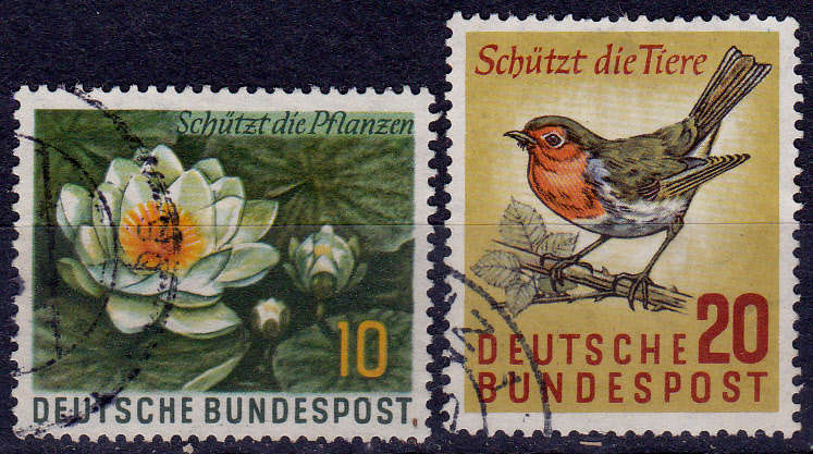 GERMANY 1957, 4 Oct. PROTECTION OF NATURE, set, UH CV +/-R 15.00 view scans
