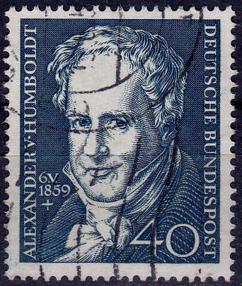 GERMANY 1959, 6 May. 100th ANNIV DEATH A VON HUMBOLDT, single, UH, CV +/-R 30.00 view scans
