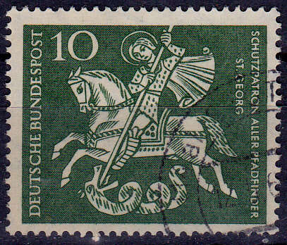 GERMANY 1961, 22 April. ST GEORG, single, UH, CV +/-R 5.00 view scans