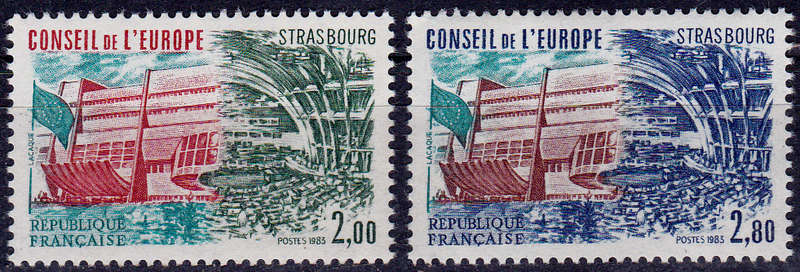 FRANCE 1983, 19 Nov. PALACE OF EUROPE-PLENAR HALL, set, MNH, CV+/-R 35.00 view scans