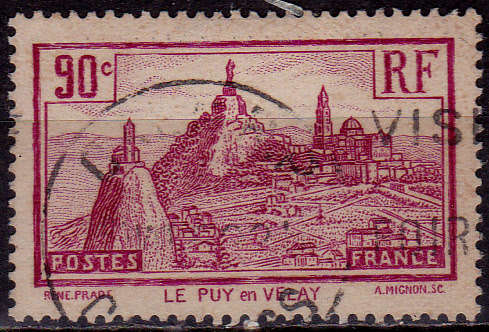 FRANCE 1933, 18 Sept. LE PUY en VELAY, single, UH, CV+/-R 10.00 view scans