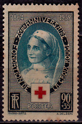 FRANCE 1939, 24 March, 75th ANNIV RED CROSS, single, MH, CV +/-R 75.00 view scans