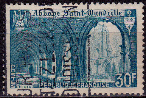 FRANCE 1951, 24 April. ABBEY OF ST WANDRILLE, single, UH, CV +/-R 75.00 view scans