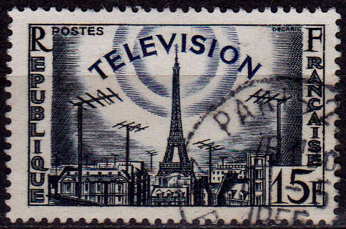 FRANCE 1955, 23 April. TELEVISION, single, UH, CV +/-R 10.00 view scans
