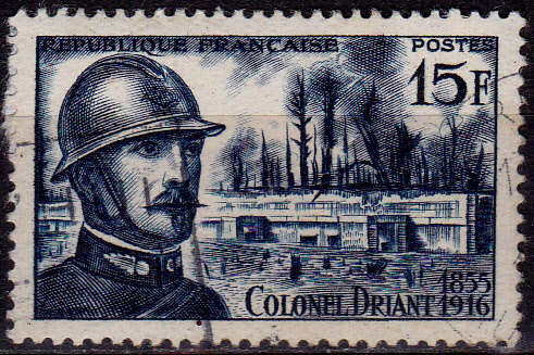 FRANCE 1956, 21 Feb. COLONEL DRIANT, single, UH, CV +/-R 10.00 view scans