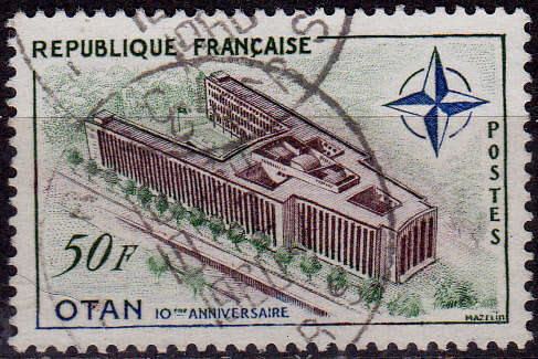 FRANCE 1959, 12 Dec. 10th ANNIV OF NATO, single, UH, CV +/-R 10.00 view scans