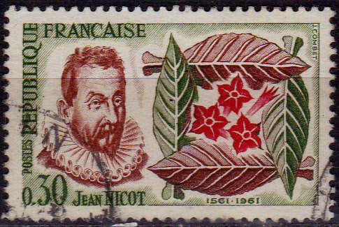 FRANCE 1961, 25 March. 400th ANNIV FRENCH INTRO TOBACCO, single, UH, CV +/-R 5.00 view scans