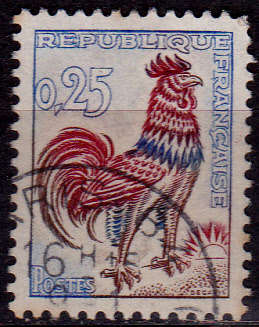 FRANCE 1962, 16 March. GALLIC COCK, single, UH, CV +/-R 5.00 view scans