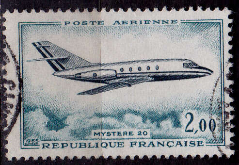FRANCE 1965, 12 June. AIRMAIL MYSTERE 20, single, UH, CV +/-R 5.00 view scans