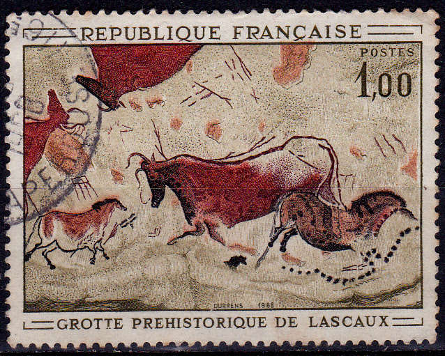 FRANCE 1968, 13 April. WALL PAINTING LASCAUX, single, UH, CV +/-R 10.00 view scans