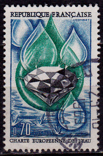 FRANCE 1969, 27 Sept. EUROPEAN WATER CHARTER, single, UH, CV +/-R 10.00 view scans