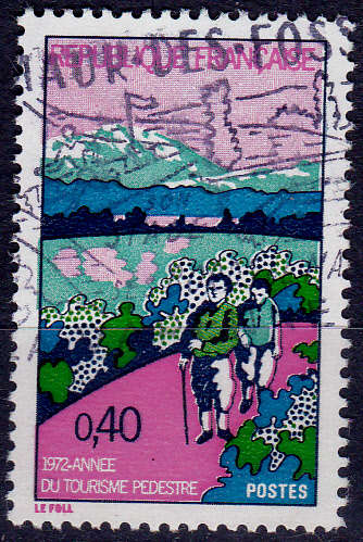 FRANCE 1972, 15 July. WALKING TOURISM YEAR, single, UH, CV +/-R 15.00 view scans