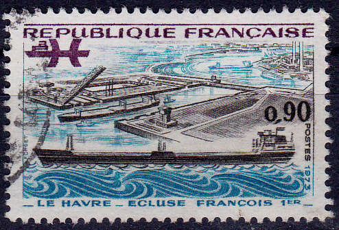 FRANCE 1973, 27 Oct. FRANCOIS I LOCK, Le HAVRE, single, UH, CV +/-R 10.00 view scans