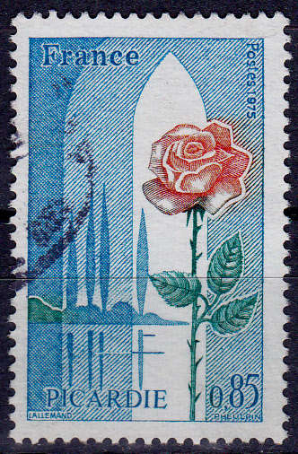 FRANCE 1975, 15 Nov. REGIONS of FRANCE, PICARDIE, single, UH, CV +/-R 10.00 view scans
