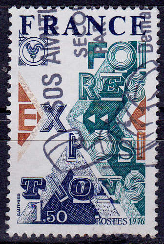 FRANCE 1976, 20 Nov. 50th ANNIV FRENCH FAIRS, single, UH, CV +/-R 10.00 view scans