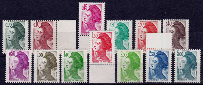 FRANCE 1982, 4 Jan. LIBERTY, set, MNH, CV +/-R 140.00 view scans